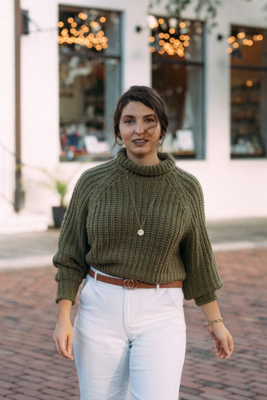 chunky knit sweater outfit