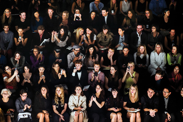 crowded fashion week runway