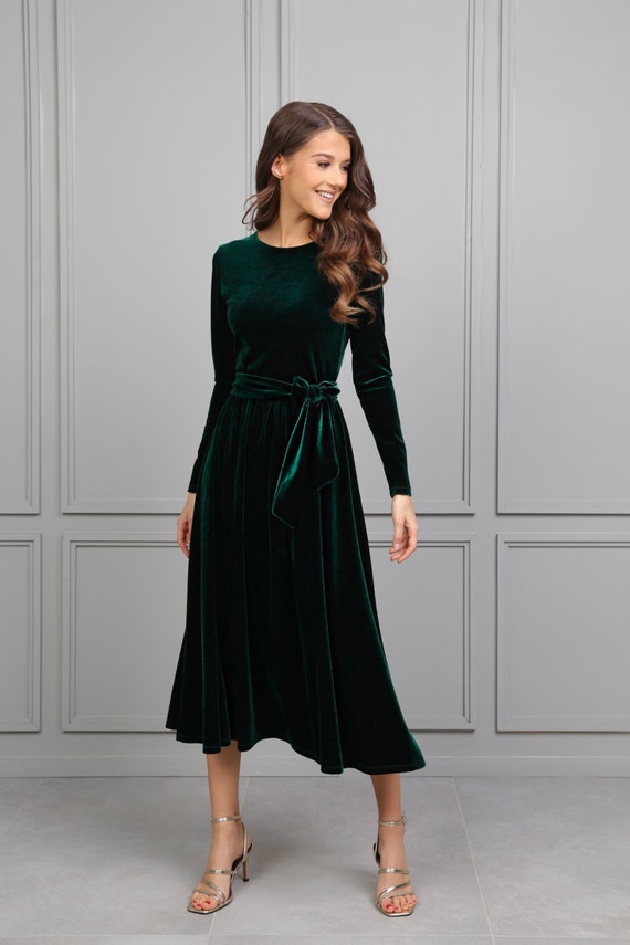 midi velvet dress elegant
