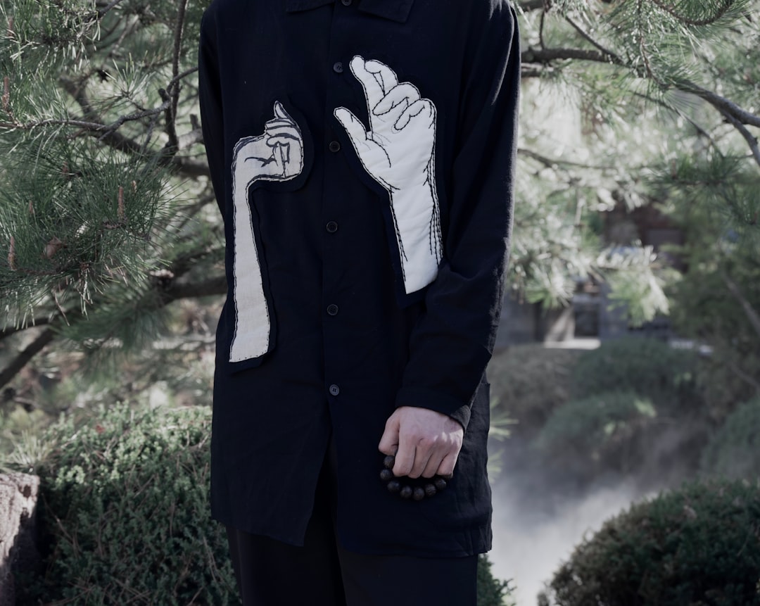 model wearing recycled wool suit