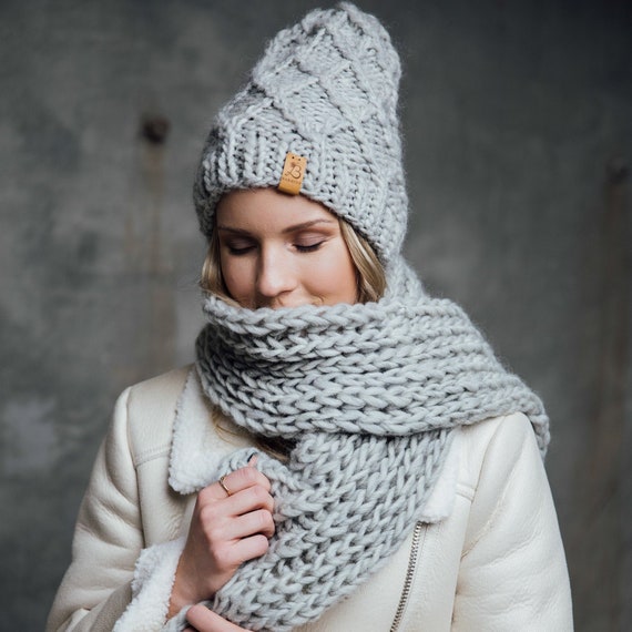 stylish winter scarf beanie