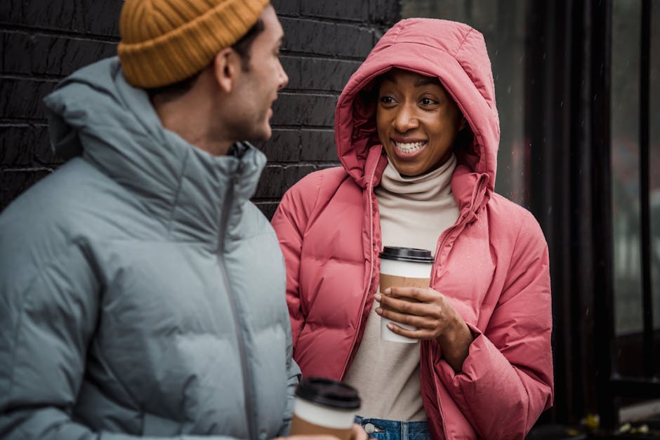 woman in oversized puffer jacket
