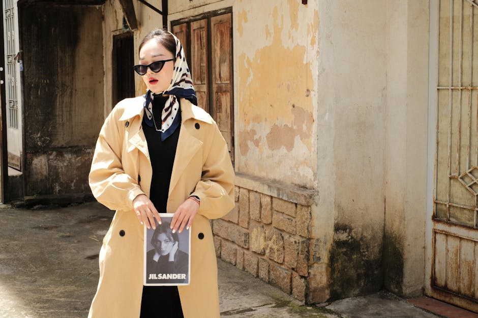 Sculptural trench coat street style