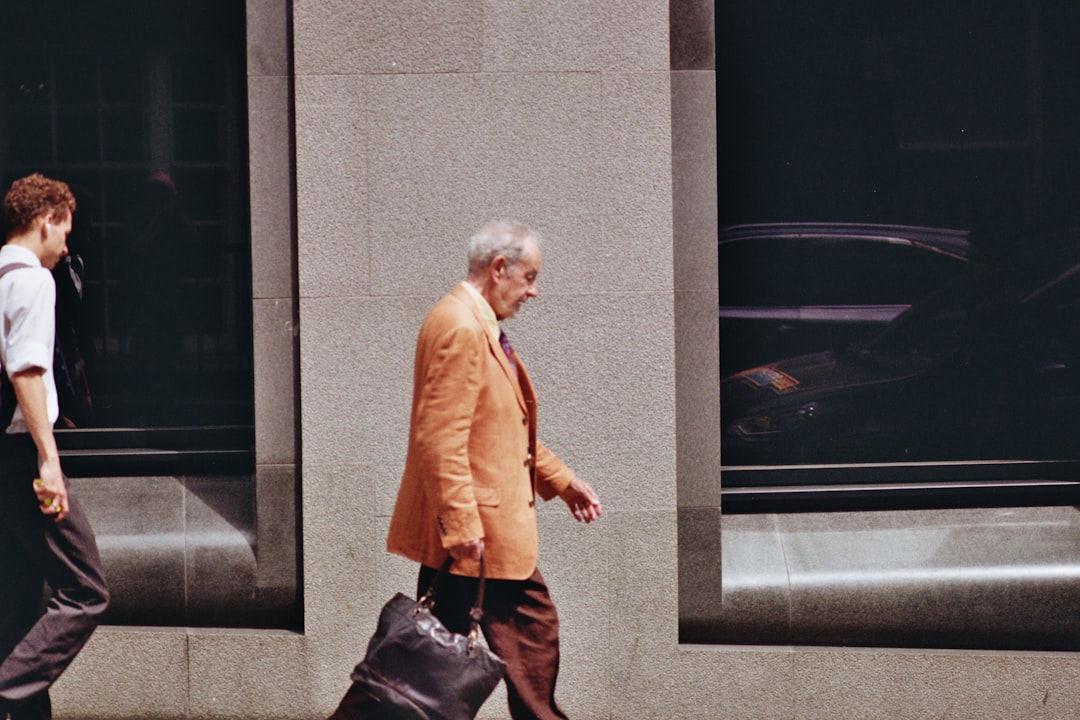 Stylish person walking confidently