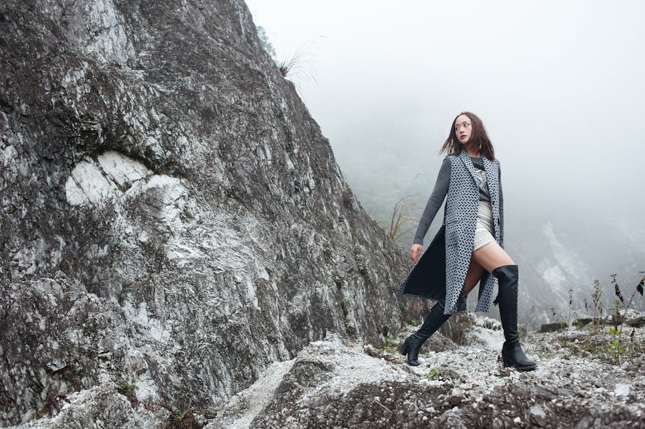 Monochromatic suede boot outfit