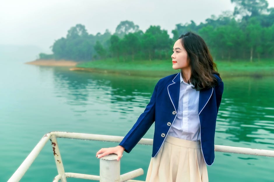 Woman in athleisure midi skirt and blazer