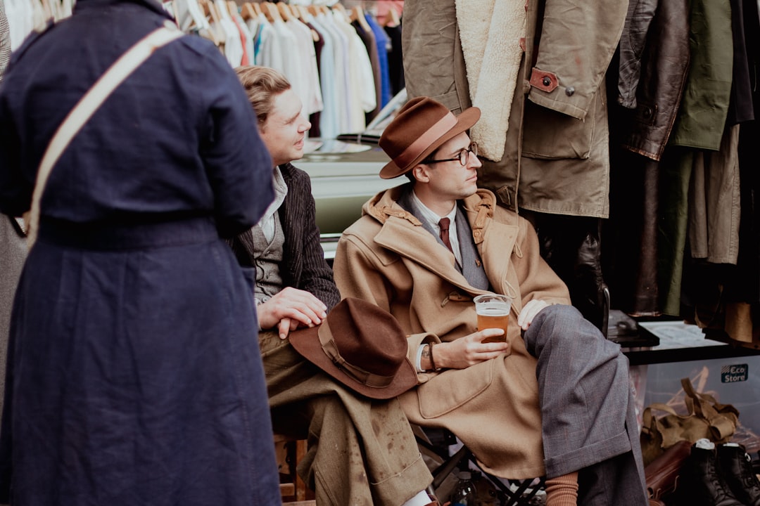 Woman shopping vintage clothes